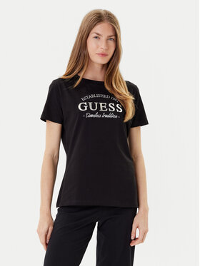 Guess Guess Футболка V5YI12 J1314 Чорний Regular Fit