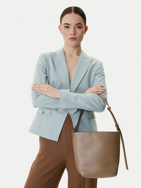 Calvin Klein Handtasche Calvin Klein Emblem Aop Medium Bucket LV04F3365G Beige