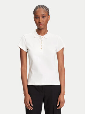 Tommy Hilfiger Tommy Hilfiger Pólóing Gold Button WW0WW45768 Ekru Slim Fit
