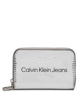 Calvin Klein Jeans Peňaženka Calvin Klein Jeans Sculpted Med Zip Around Mono S K60K611863 Strieborná