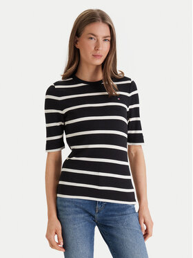 Tommy Hilfiger Tommy Hilfiger Camiseta WW0WW47308 Negro Slim Fit