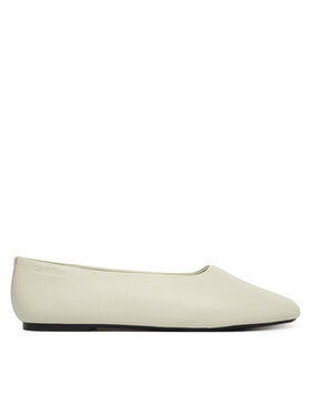 Calvin Klein Balerīnas Calvin Klein Round Ballerina Lth HW0HW02943 Balts