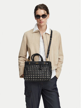 Tommy Hilfiger Handtasche Tommy Hilfiger American Icon Mini Tote Braided AW0AW18734 Schwarz