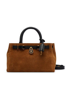 Tommy Hilfiger Torebka Tommy Hilfiger American Icon Mini Tote Suede Le AW0AW18202 Brązowy jasny