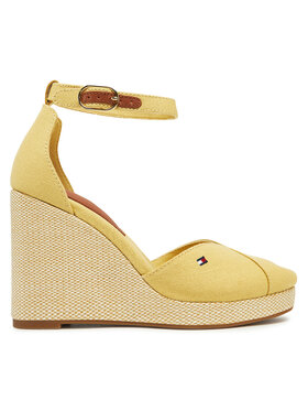 Tommy Hilfiger Halbschuhe Tommy Hilfiger Flag High Wedge Espad Closed Toe FW0FW08494 Gelb