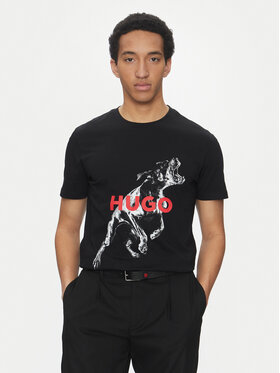 HUGO Hugo Футболка Deyladec 50530607 Чорний Oversize