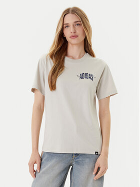 adidas adidas Camiseta Collegiate Graphic JM4348 Beis Regular Fit