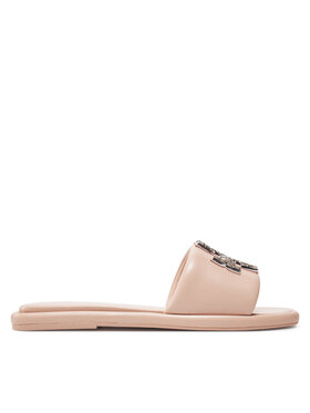 Tory Burch Iešļūcenes Tory Burch Double T Deco Sport Slide 158768 Rozā