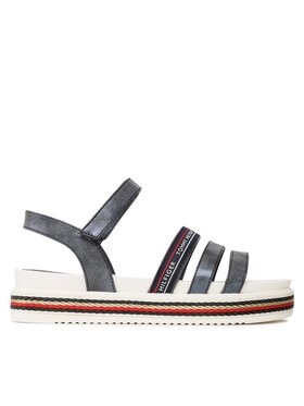 Tommy Hilfiger Sandále Tommy Hilfiger Platform Velcro Sandal T3A2-32763-0568 S Tmavomodrá