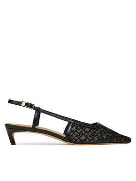 Tommy Hilfiger Lodičky Tommy Hilfiger Mono Squared Toe Kitten Slingb FW0FW08746 Čierna