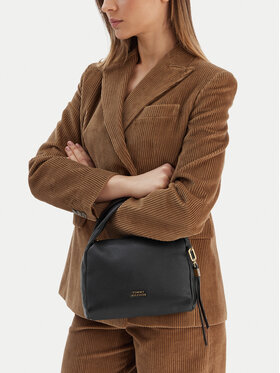 Tommy Hilfiger Handtasche Tommy Hilfiger City Leather Mini Bag AW0AW18150 Schwarz