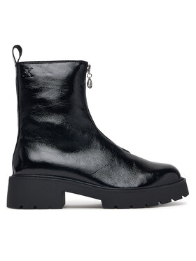Calvin Klein Polokozačky Calvin Klein Chunky Zip Boot Shiny Lth HW0HW03200 Černá