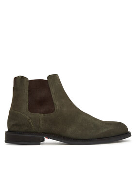 Tommy Hilfiger Chelsea cipele Tommy Hilfiger Corporate Dressy Suede Chelsea FM0FM05953 Kaki