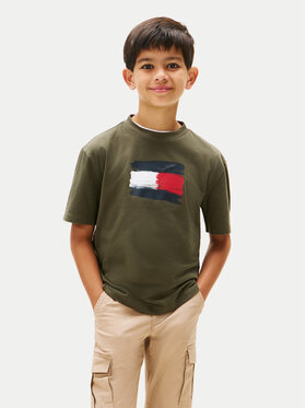 Tommy Hilfiger Tommy Hilfiger Camiseta Flag Archive KB0KB10111 Verde Regular Fit