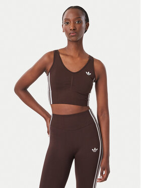 adidas adidas Sujetador deportivo Essentials 3 Stripes Seamless Bralette KZ4107 Marrón