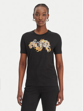 Versace Jeans Couture Versace Jeans Couture Camiseta 80HAHE02 CJ00E Negro Regular Fit