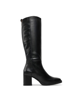Tommy Hilfiger Stiefel Tommy Hilfiger Long Boot Mid Wrapped Lthr Heel FW0FW08099 Schwarz