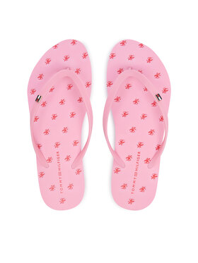 Tommy Hilfiger Zehentrenner Tommy Hilfiger Repeat Logo Platform FW0FW09199 Rosa