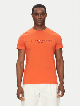 Tommy Hilfiger Tommy Hilfiger Majica Logo MW0MW11797 Oranžna Slim Fit