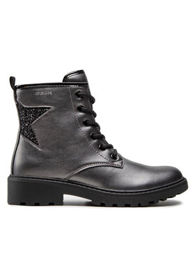 Geox Kozačky Geox J Casey G. G J9420G 0NFEW C0062 S Stříbrná