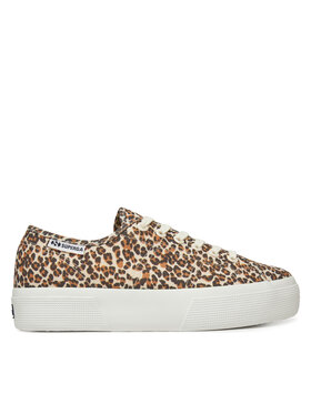 Superga Sneakersy Superga Platform Leopard Print Hnedá