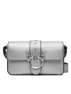 PINKO Kabelka PINKO Love One Mini Slouchy Fl AI 25-26 PLTT 104340 A2JT Stříbrná