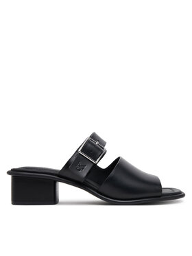 Calvin Klein Jeans Šľapky Calvin Klein Jeans Heel Square Mg Buckle Lth YW0YW01701 Čierna