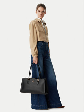 Tommy Hilfiger Geantă Tommy Hilfiger Th Grace Satchel AW0AW18750 Negru