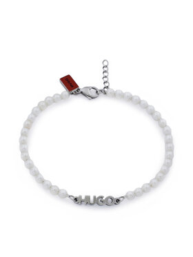 HUGO Rokassprādze HUGO E-Smallpearl-Bra 50544521 Balts