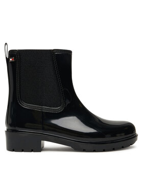 Tommy Hilfiger Gumijas zābaki Tommy Hilfiger Flag Hardware FW0FW08966 Melns