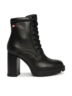 Tommy Jeans Botine Tommy Jeans Tjw Lace Up High Heel Boots EN0EN03109 Negru
