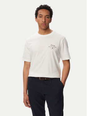 Tommy Hilfiger Tommy Hilfiger Camiseta Script Stack MW0MW43224 Blanco Regular Fit