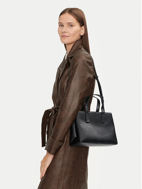 Calvin Klein Handtasche Calvin Klein Ck Plaque Small Tote K60K612781 Schwarz
