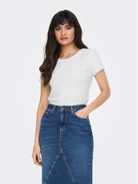 ONLY ONLY Póló Carlotta 15256154 Fehér Tight Fit