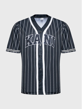 Karl Kani Karl Kani Majica Serif Pinstripe Baseball 6033360 Črna Relaxed Fit