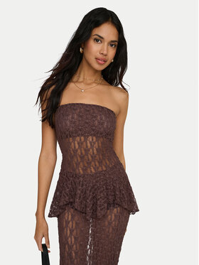 ONLY ONLY Top Aya 15375823 Marrón oscuro Slim Fit