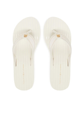 Tommy Hilfiger Japonki Tommy Hilfiger Th Stripes Wedge Beach Sandal FW0FW08521 Biały