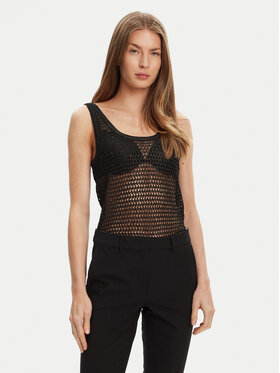 Guess Guess Топ W5YR29 Z37G0 Чорний Regular Fit