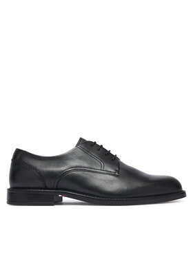 Tommy Hilfiger Półbuty Tommy Hilfiger Corporate Dressy Lth FM0FM06023 Czarny