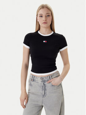 Tommy Jeans Tommy Jeans Camiseta Badge DW0DW22575 Negro Slim Fit