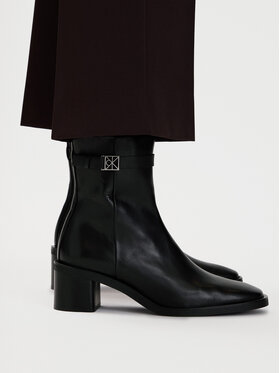 Calvin Klein Μποτάκια Calvin Klein Block Heel Ank Boot Lth Hdw HW0HW03171 Μαύρο