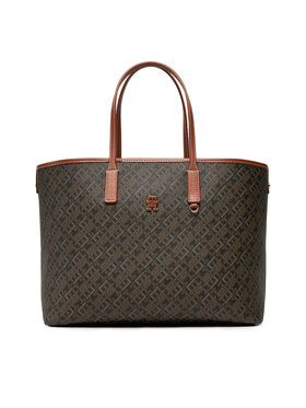 Tommy Hilfiger Rankinė Tommy Hilfiger Th Monoplay Leather Tote AW0AW17416 Juoda