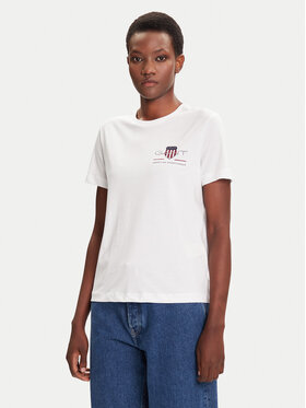 Gant Gant Póló Bisiklet Yaka 4200277 Fehér Regular Fit