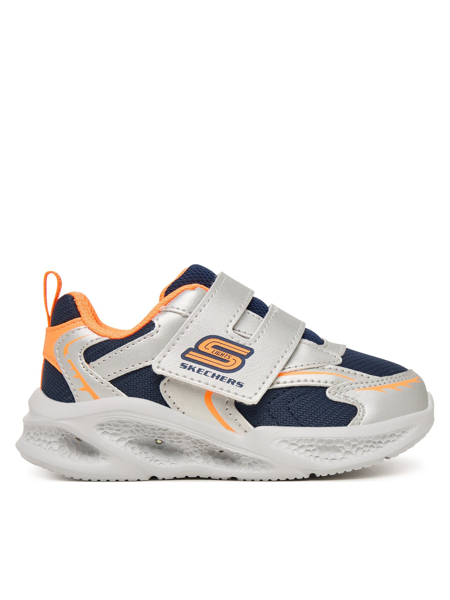Sneakersy Skechers S-Lights Meteor-Lights - Glow Spike 401498N SLOR Stříbrná
