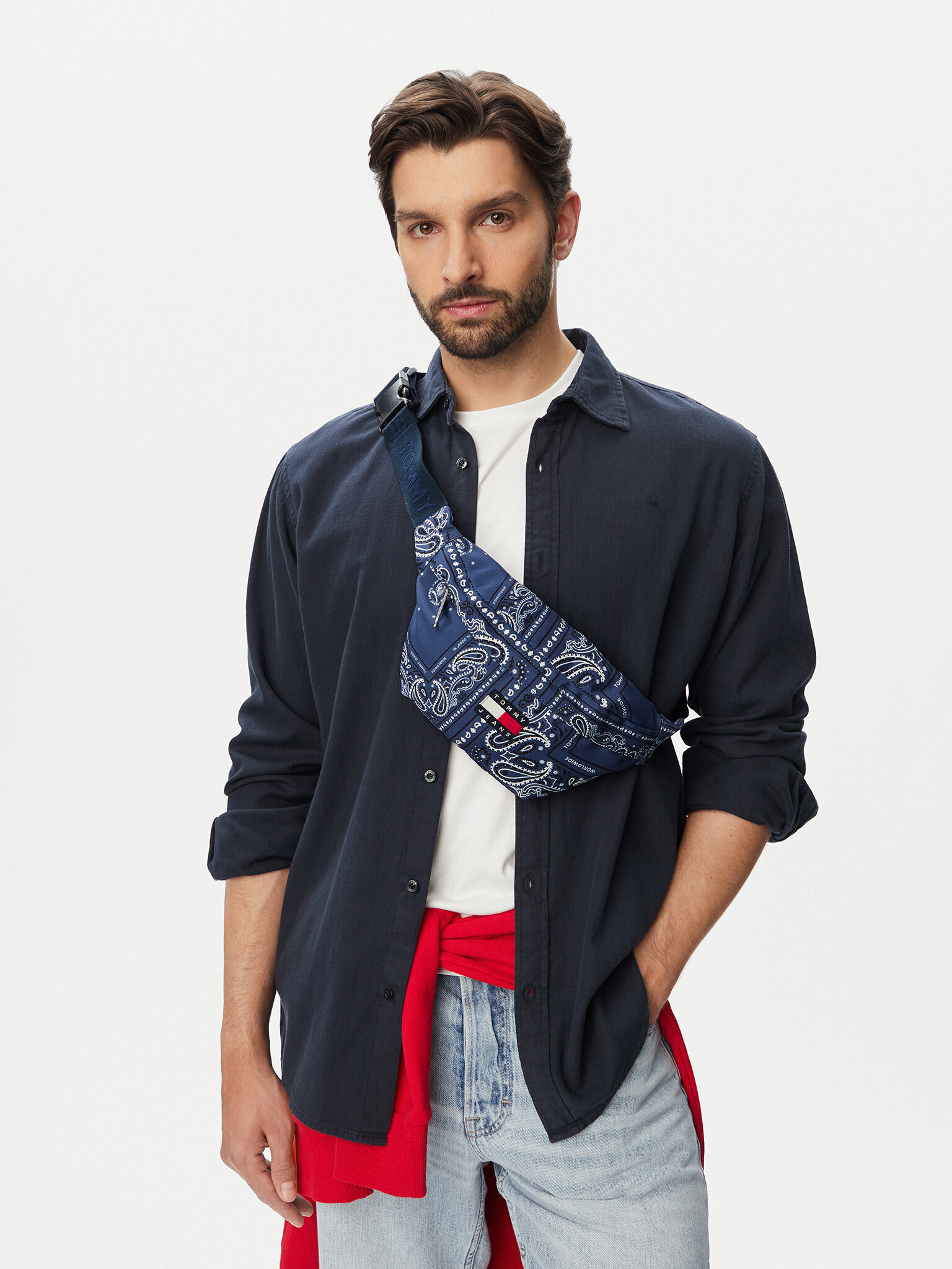 Nerka Tommy Jeans, Niebieski Tjm Ess Daily Bandana Bumbag AM0AM14350