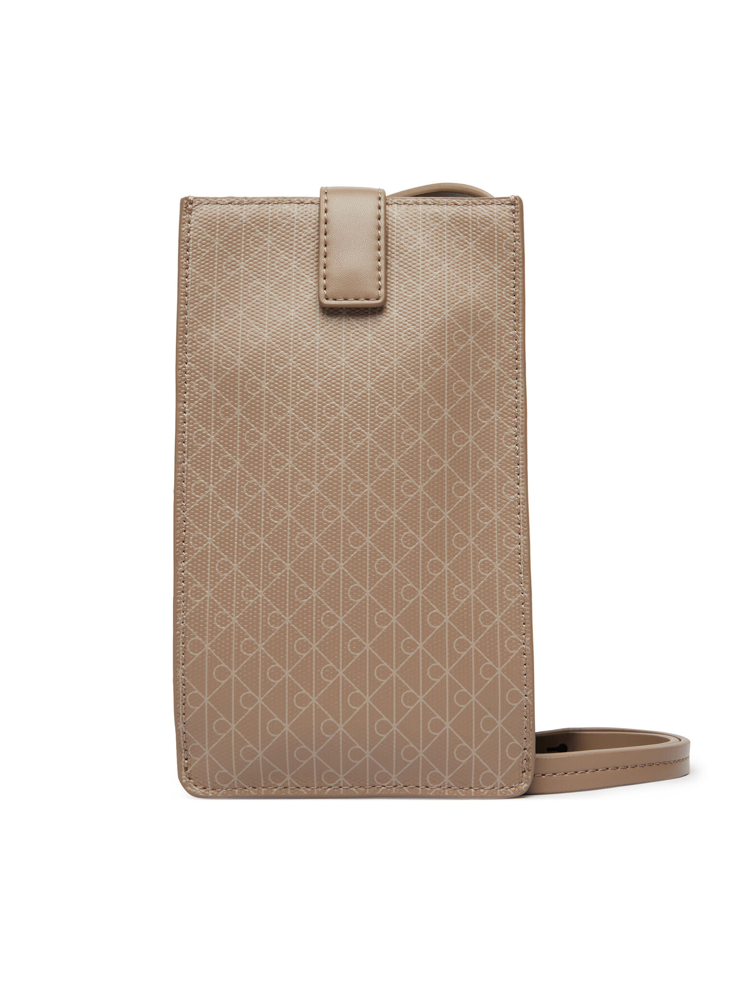 Torebka na telefon Calvin Klein, Brązowy Emblem Aop Phone Crossbody LV04F1115G