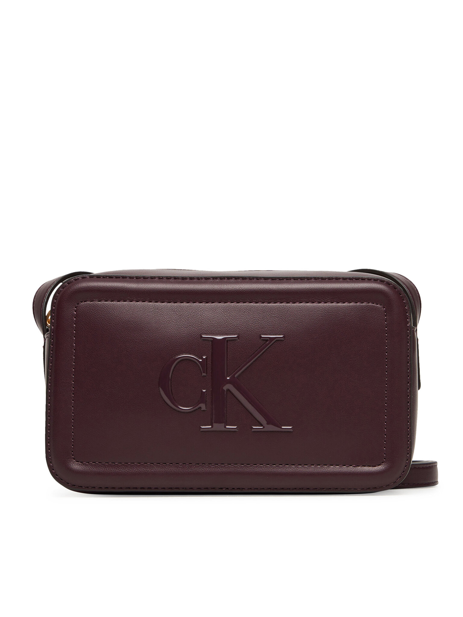 Damska Torebka Calvin Klein, Bordowy Bold Ck Camera Bag LV04F3220G