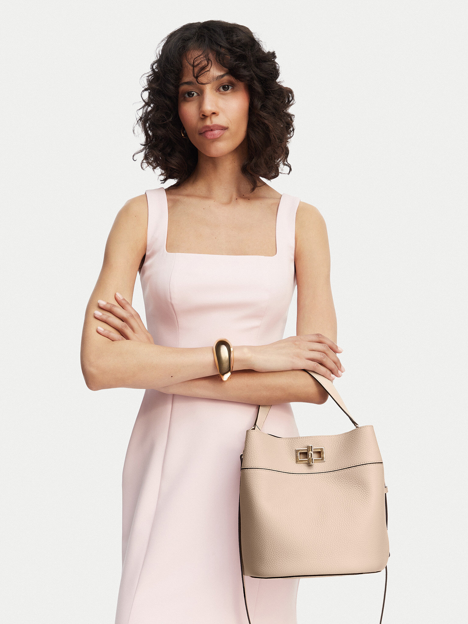 Damska Torebka Furla, Beżowy jasny Amelia M Bucket WB01953 HSF000 CN 93300
