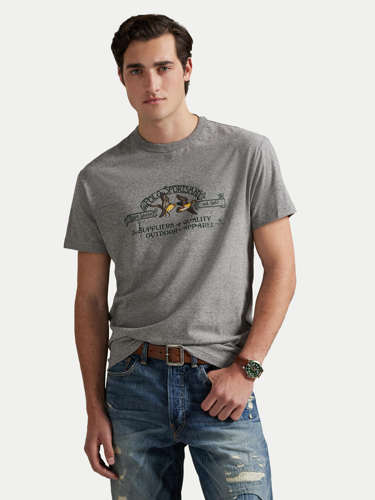 Polo Ralph Lauren Camiseta 710981142002 Gris Classic Fit
