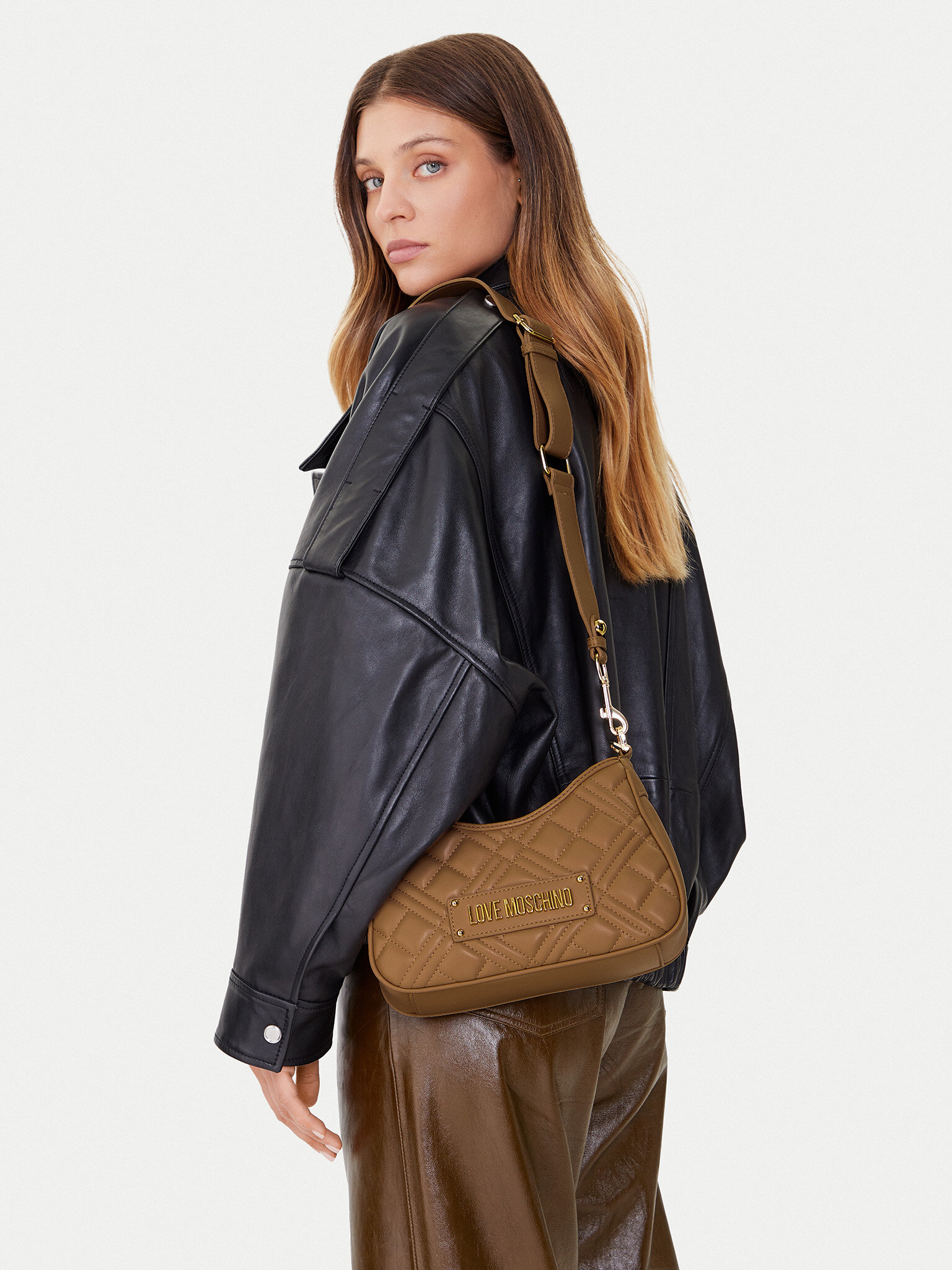 Damska Torebka LOVE MOSCHINO, Brązowy jasny JC4152PP0NLA0104